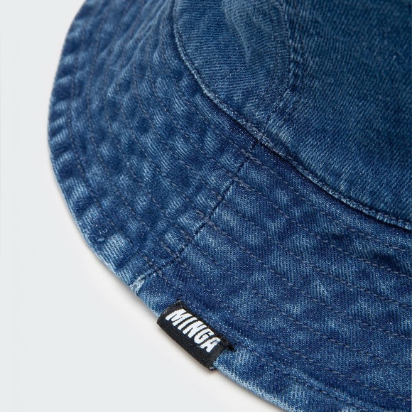 Denim Bucket-Hat w/ Leopard Butterfly Patch - Picture 6 of 6